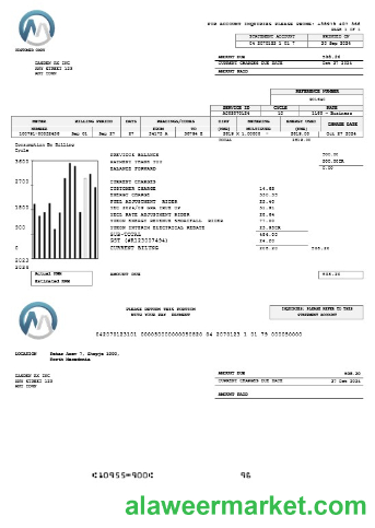 Macedonia MGI Energetika business utility bill Word and PDF template